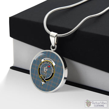 McKerrell of Hillhouse Dress Tartan Circle Necklace with Family Crest