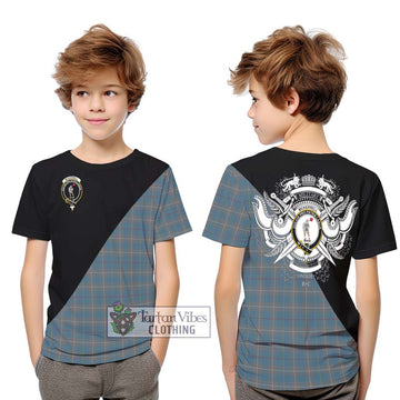 McKerrell of Hillhouse Dress Tartan Kid T-Shirt with Family Crest and Military Logo Style