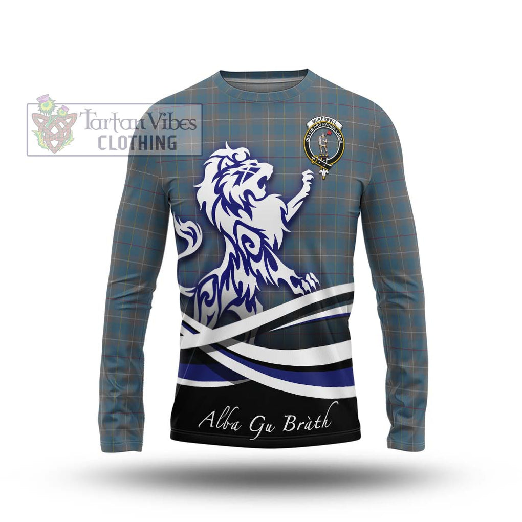 McKerrell of Hillhouse Dress Tartan Long Sleeve T-Shirt with Alba Gu Brath Regal Lion Emblem Unisex - Tartanvibesclothing Shop