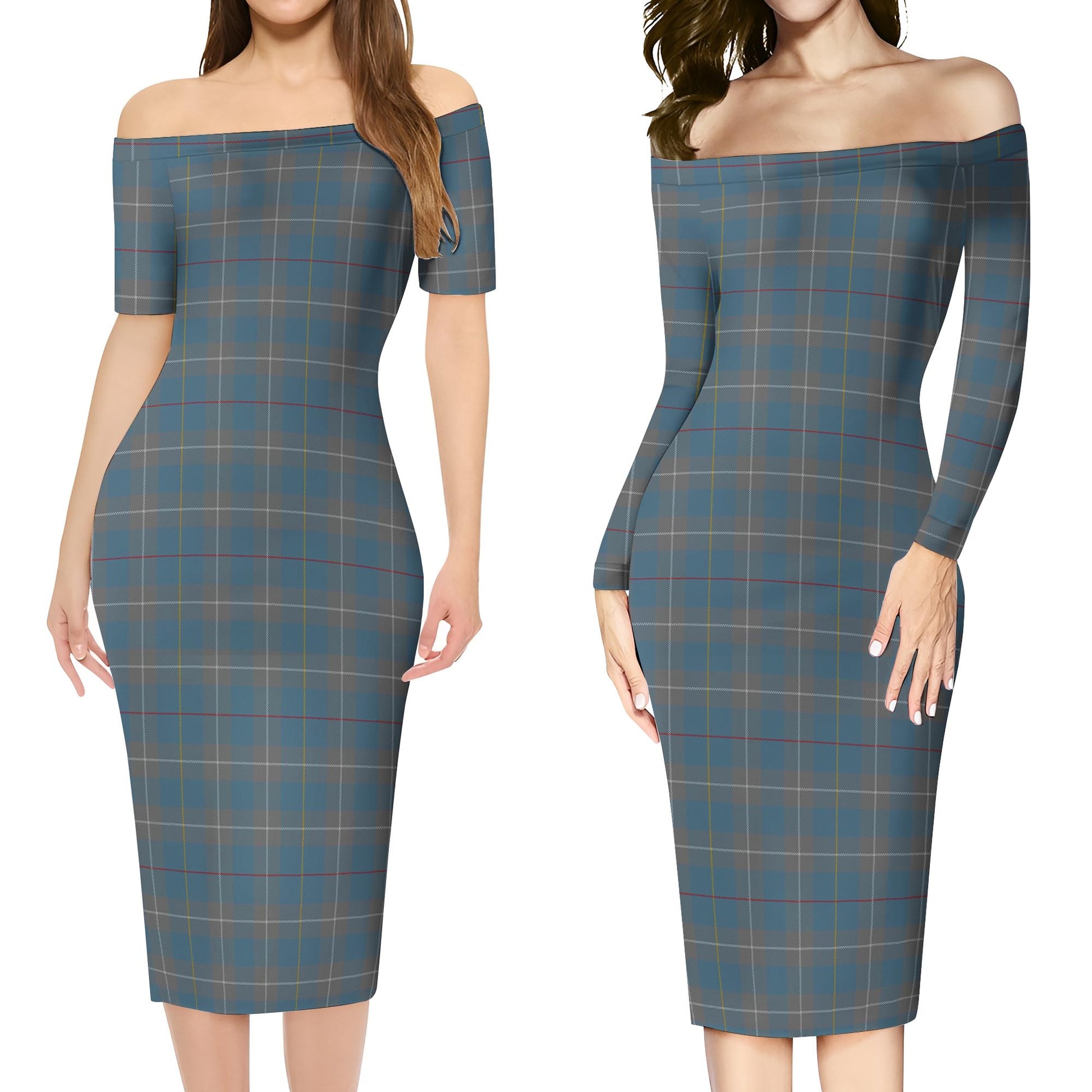 McKerrell of Hillhouse Dress Tartan Off Shoulder Lady Dress Women's Dress - Tartanvibesclothing