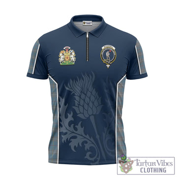 McKerrell of Hillhouse Dress Tartan Zipper Polo Shirt with Family Crest and Scottish Thistle Vibes Sport Style