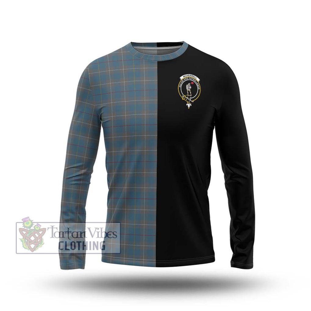 McKerrell of Hillhouse Dress Tartan Long Sleeve T-Shirt with Family Crest and Half Of Me Style Unisex - Tartanvibesclothing Shop