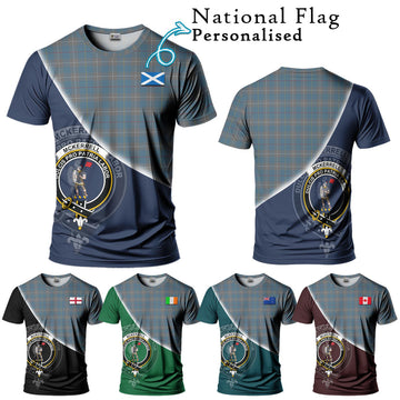 McKerrell of Hillhouse Dress Tartan T-Shirt with Personalised National Flag and Family Crest Half Style