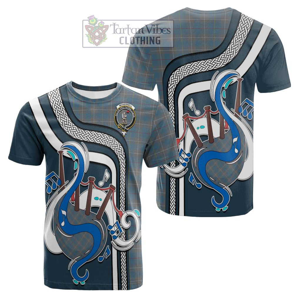 Tartan Vibes Clothing McKerrell of Hillhouse Dress Tartan Cotton T-shirt with Epic Bagpipe Style