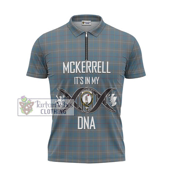 McKerrell of Hillhouse Dress Tartan Zipper Polo Shirt with Family Crest DNA In Me Style