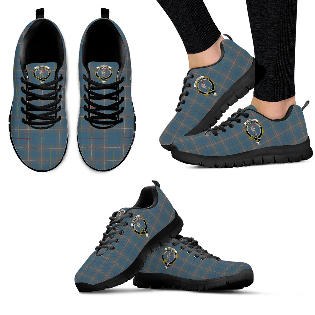 McKerrell of Hillhouse Dress Tartan Sneakers with Family Crest - Tartan Vibes Clothing