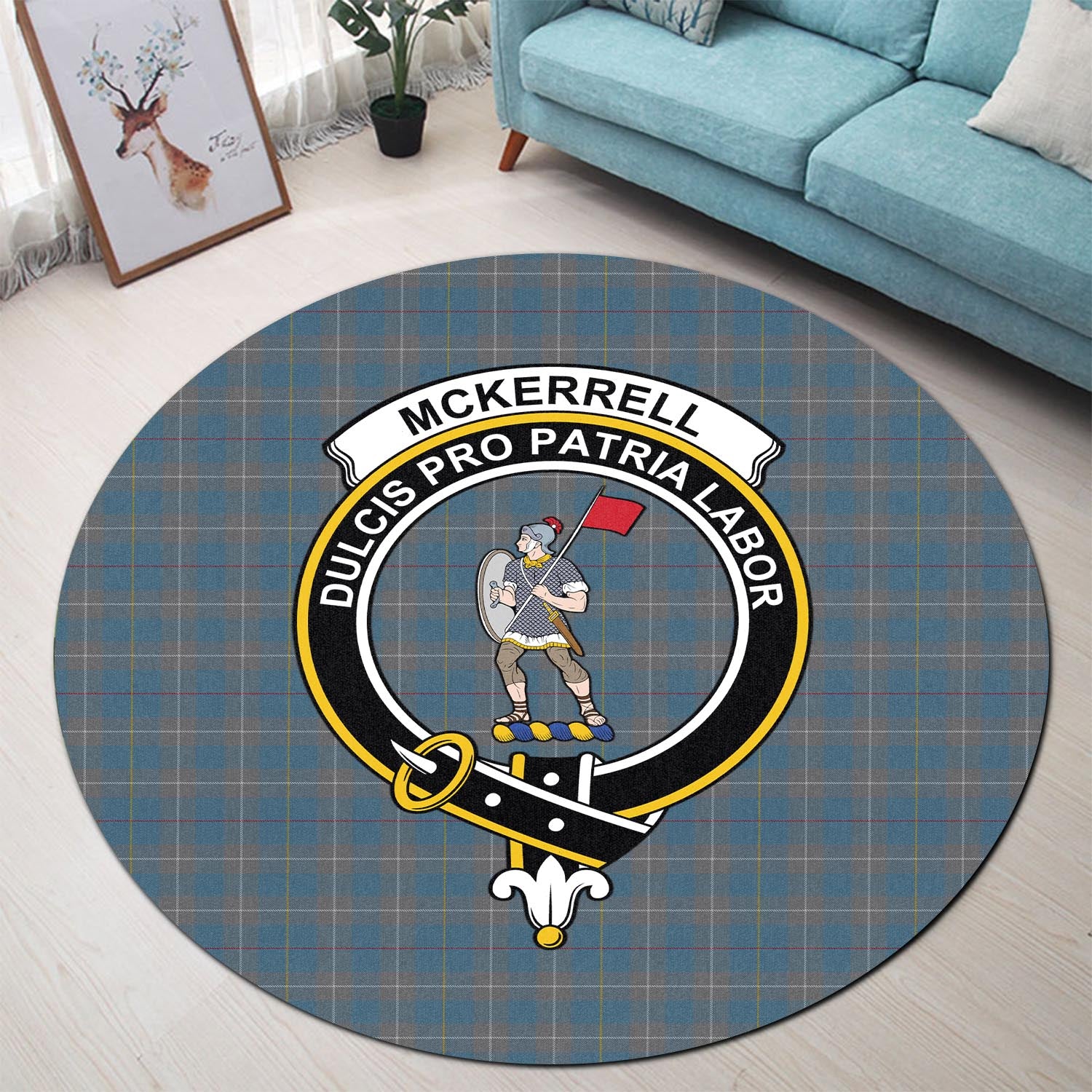 mckerrell-of-hillhouse-dress-tartan-round-rug-with-family-crest