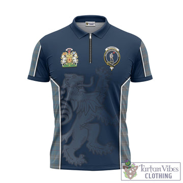 McKerrell of Hillhouse Dress Tartan Zipper Polo Shirt with Family Crest and Lion Rampant Vibes Sport Style