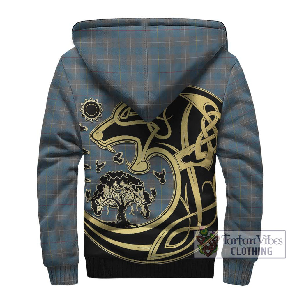 McKerrell of Hillhouse Dress Tartan Sherpa Hoodie with Family Crest Celtic Wolf Style - Tartan Vibes Clothing