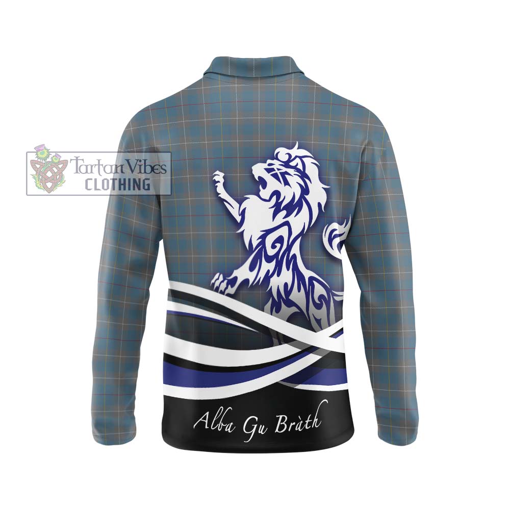 McKerrell of Hillhouse Dress Tartan Long Sleeve Polo Shirt with Alba Gu Brath Regal Lion Emblem - Tartanvibesclothing Shop