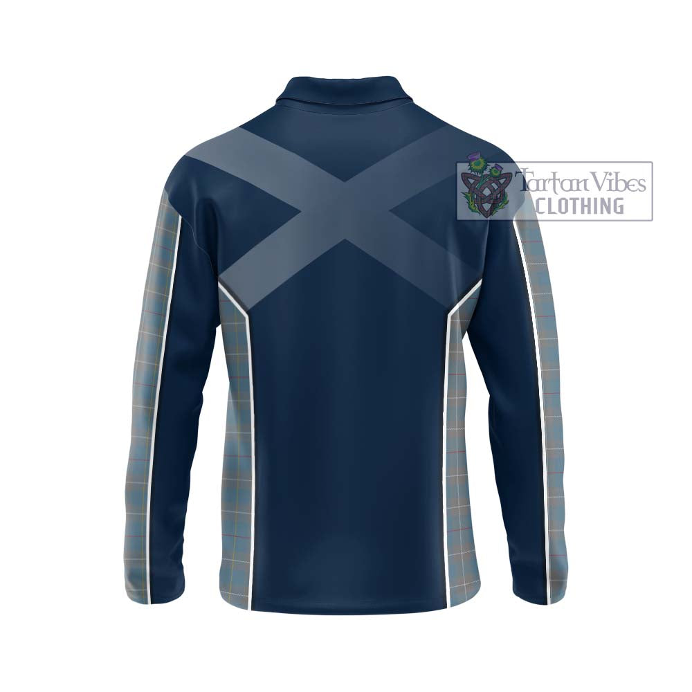 McKerrell of Hillhouse Dress Tartan Long Sleeve Polo Shirt with Family Crest and Lion Rampant Vibes Sport Style - Tartan Vibes Clothing