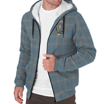 McKerrell of Hillhouse Dress Tartan Sherpa Hoodie with Family Crest