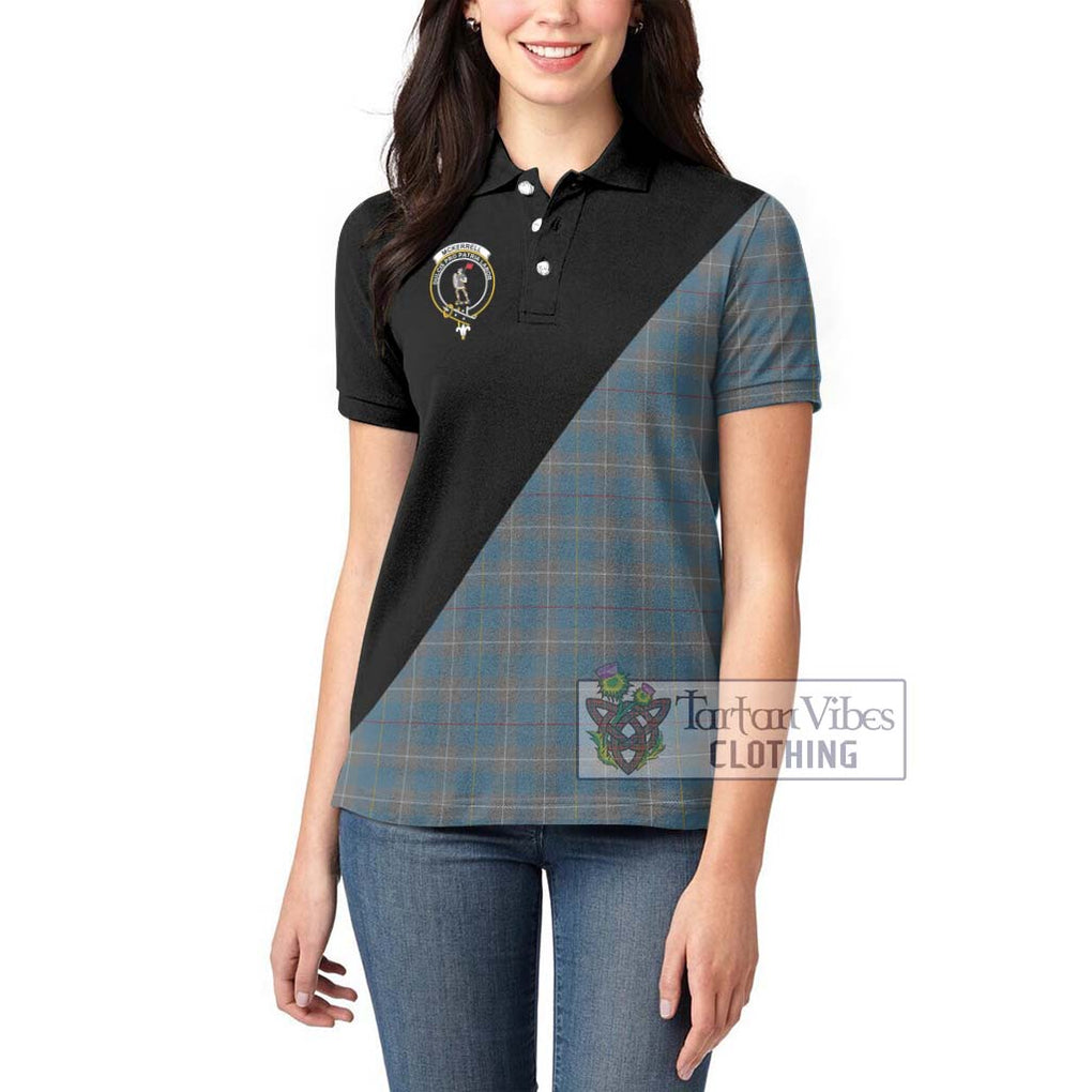 McKerrell of Hillhouse Dress Tartan Women's Polo Shirt with Family Crest and Military Logo Style - Tartanvibesclothing Shop