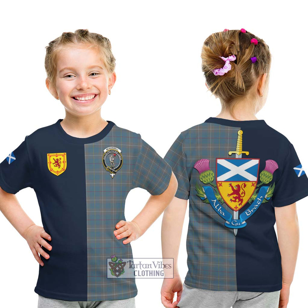 Tartan Vibes Clothing McKerrell of Hillhouse Dress Tartan Kid T-Shirt with Scottish Lion Royal Arm Half Style