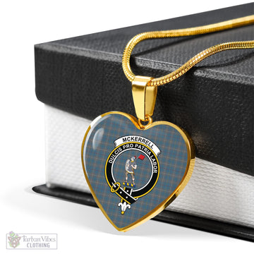 McKerrell of Hillhouse Dress Tartan Heart Necklace with Family Crest