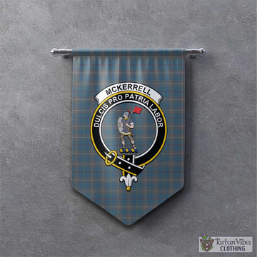 McKerrell of Hillhouse Dress Tartan Gonfalon, Tartan Banner with Family Crest