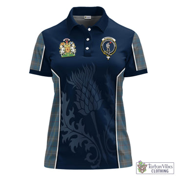 McKerrell of Hillhouse Dress Tartan Women's Polo Shirt with Family Crest and Scottish Thistle Vibes Sport Style