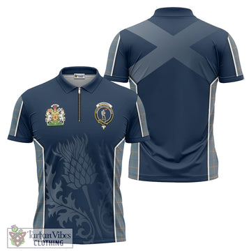 McKerrell of Hillhouse Dress Tartan Zipper Polo Shirt with Family Crest and Scottish Thistle Vibes Sport Style