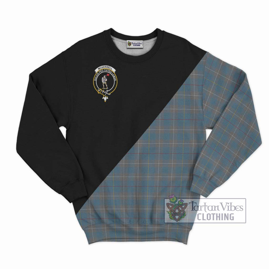 McKerrell of Hillhouse Dress Tartan Sweatshirt with Family Crest and Military Logo Style - Tartanvibesclothing Shop