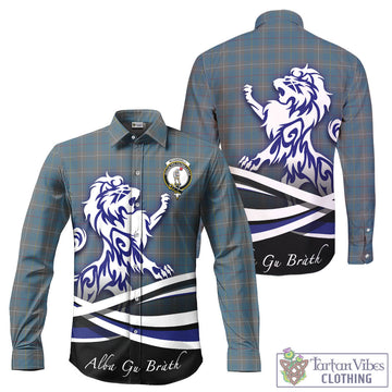 McKerrell of Hillhouse Dress Tartan Long Sleeve Button Up Shirt with Alba Gu Brath Regal Lion Emblem