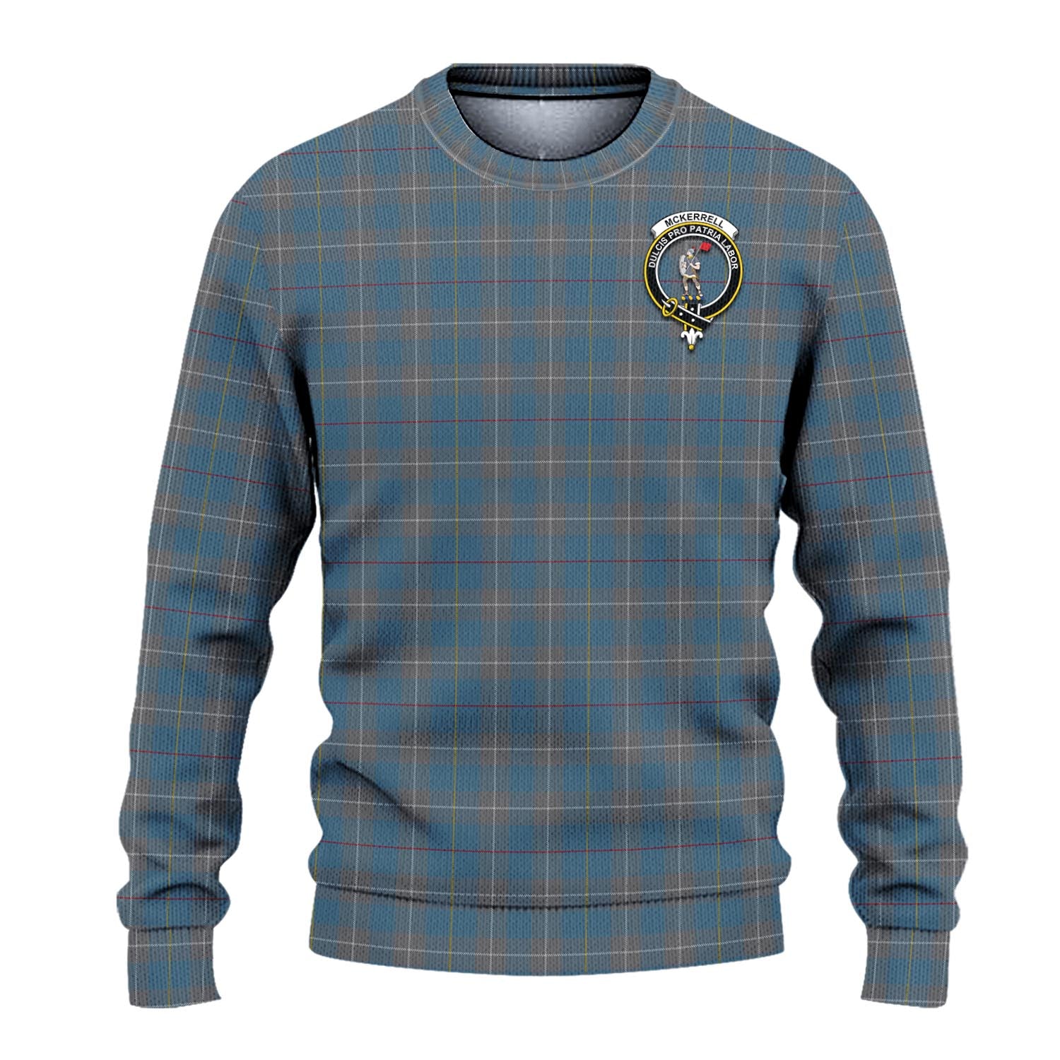 McKerrell of Hillhouse Dress Tartan Knitted Sweater with Family Crest - Tartanvibesclothing