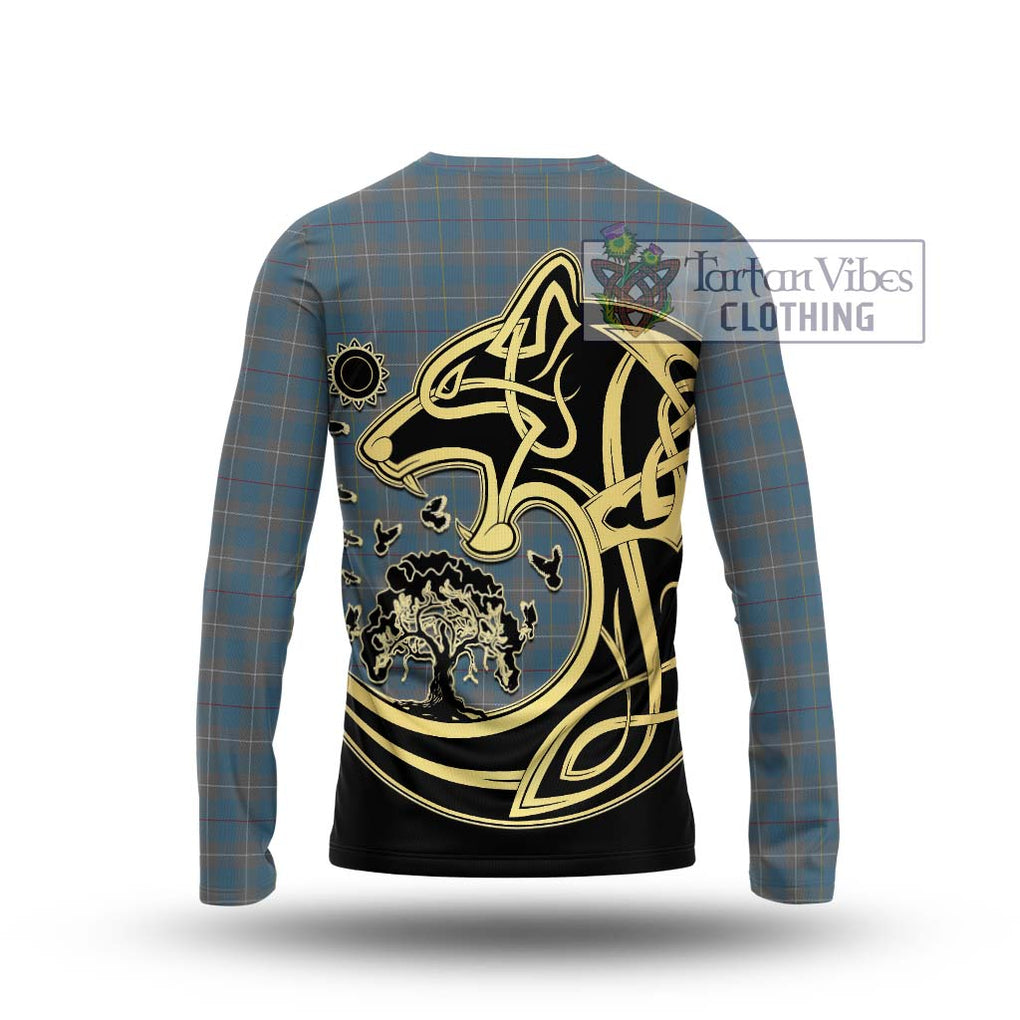 McKerrell of Hillhouse Dress Tartan Long Sleeve T-Shirt with Family Crest Celtic Wolf Style - Tartan Vibes Clothing