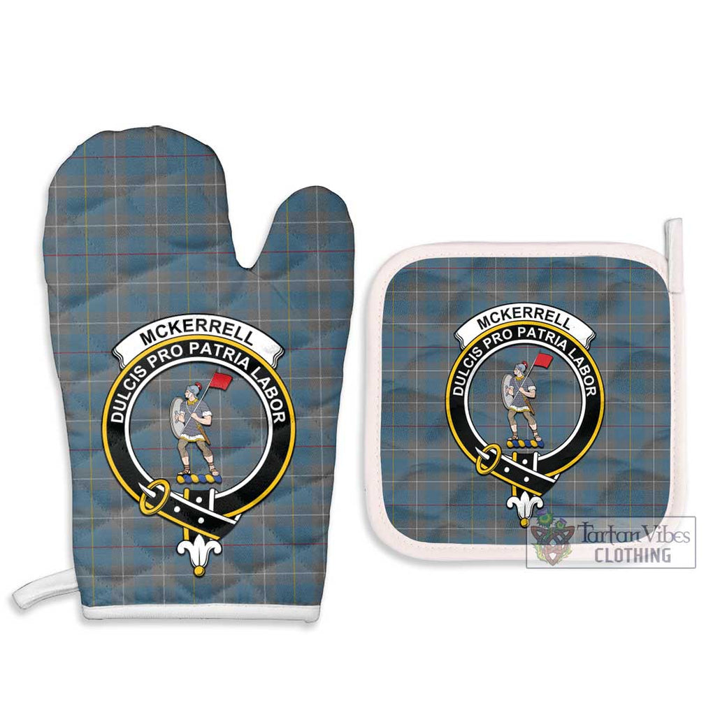 McKerrell of Hillhouse Dress Tartan Combo Oven Mitt & Pot-Holder with Family Crest Combo 1 Oven Mitt & 2 Pot-Holder White - Tartan Vibes Clothing