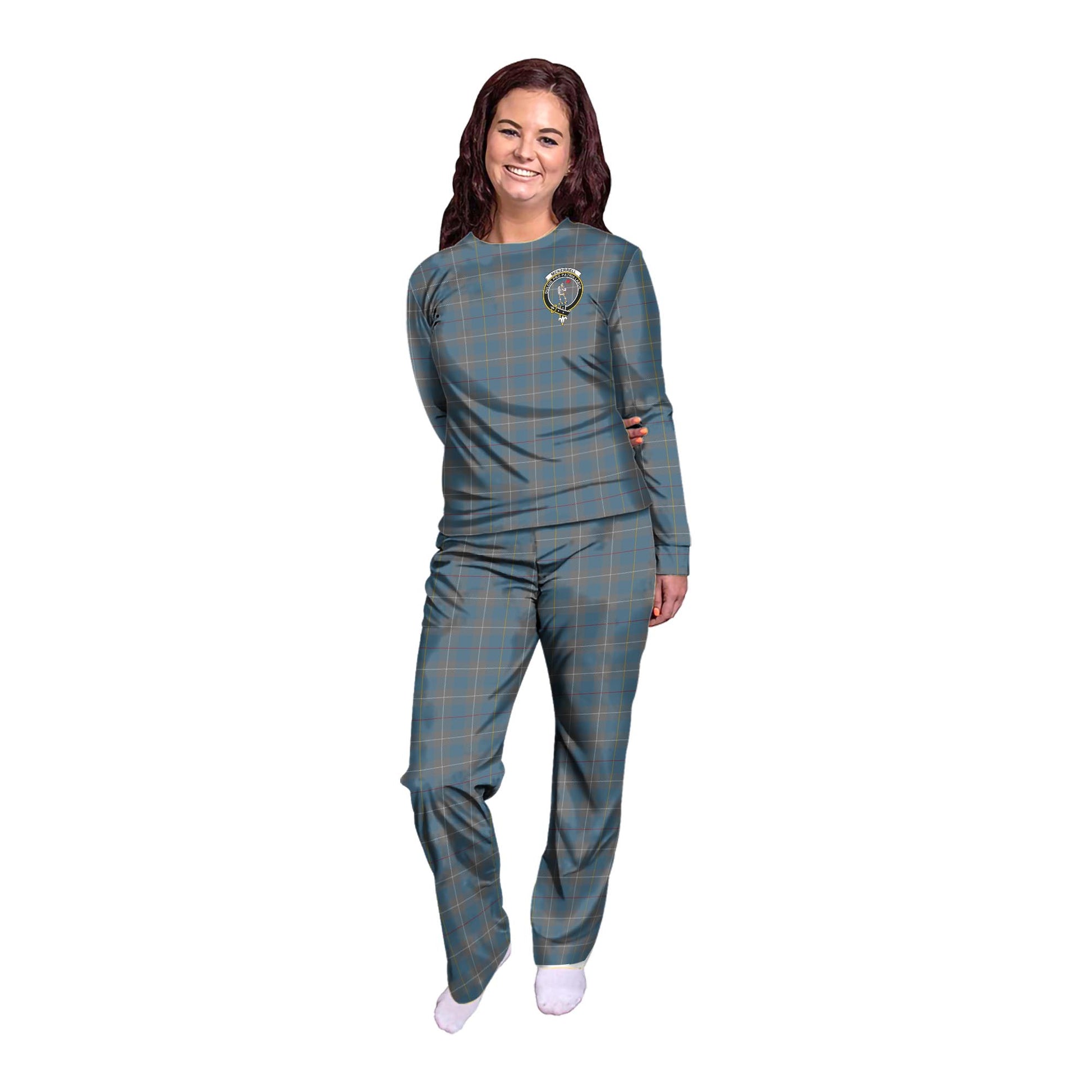 McKerrell of Hillhouse Dress Tartan Pajamas Family Set with Family Crest - Tartanvibesclothing