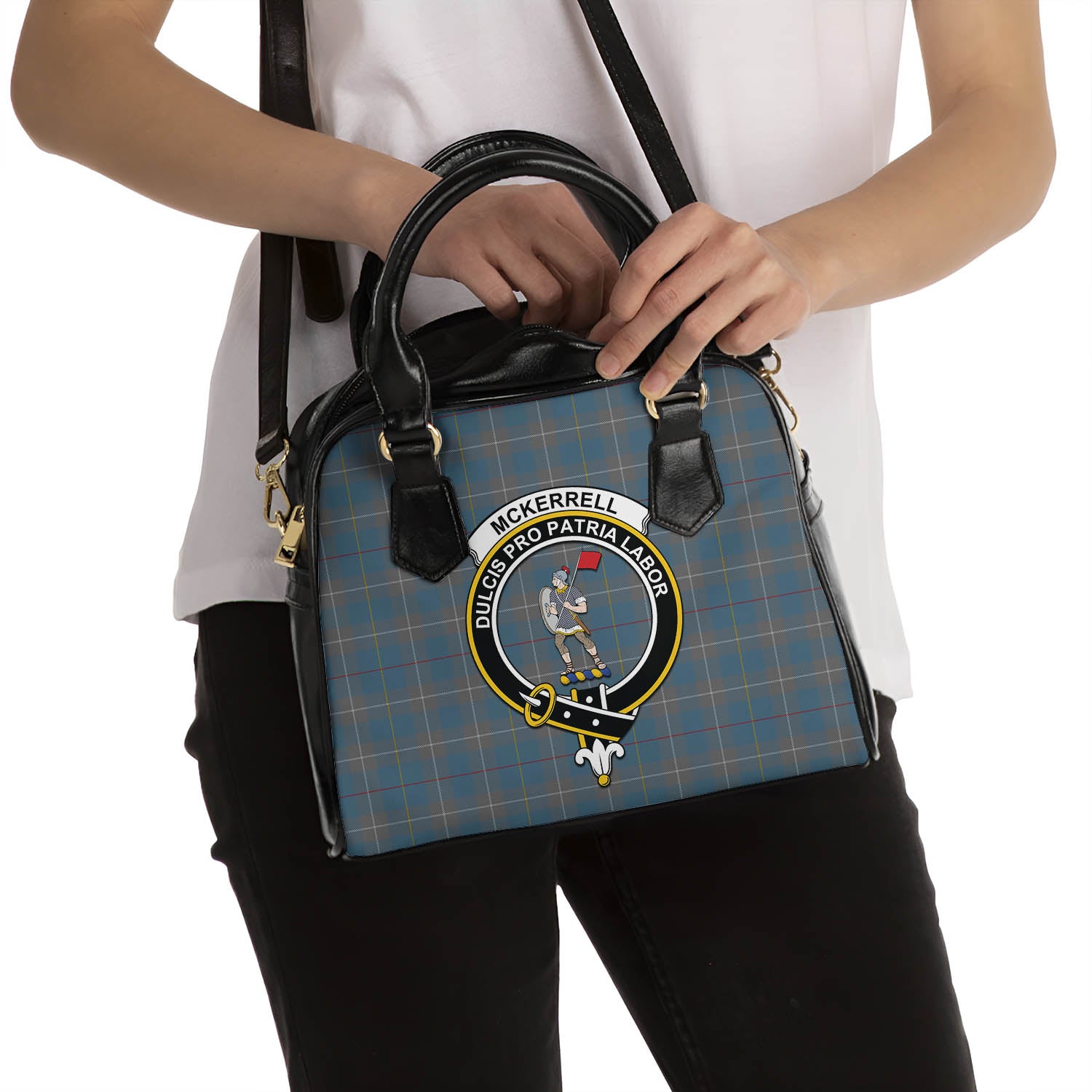 McKerrell of Hillhouse Dress Tartan Shoulder Handbags with Family Crest - Tartanvibesclothing