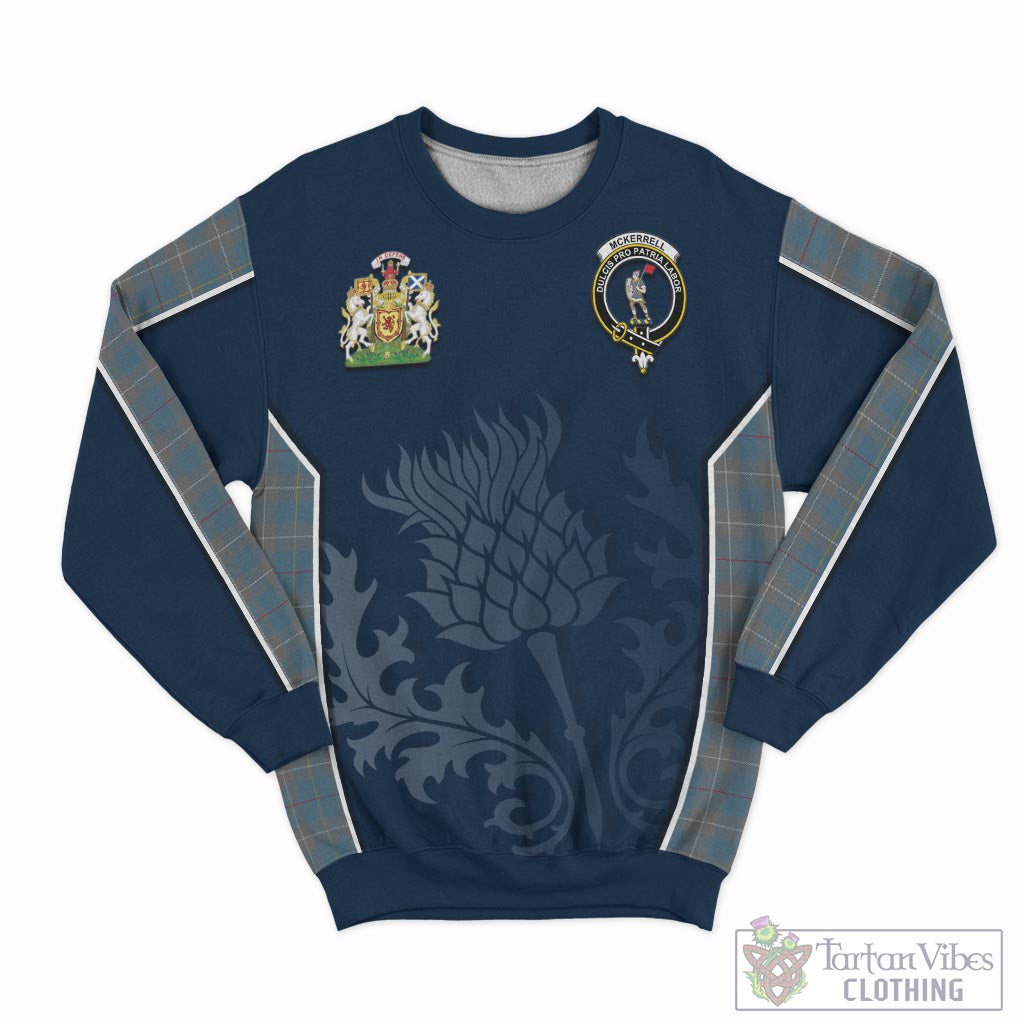 Tartan Vibes Clothing McKerrell of Hillhouse Dress Tartan Sweatshirt with Family Crest and Scottish Thistle Vibes Sport Style