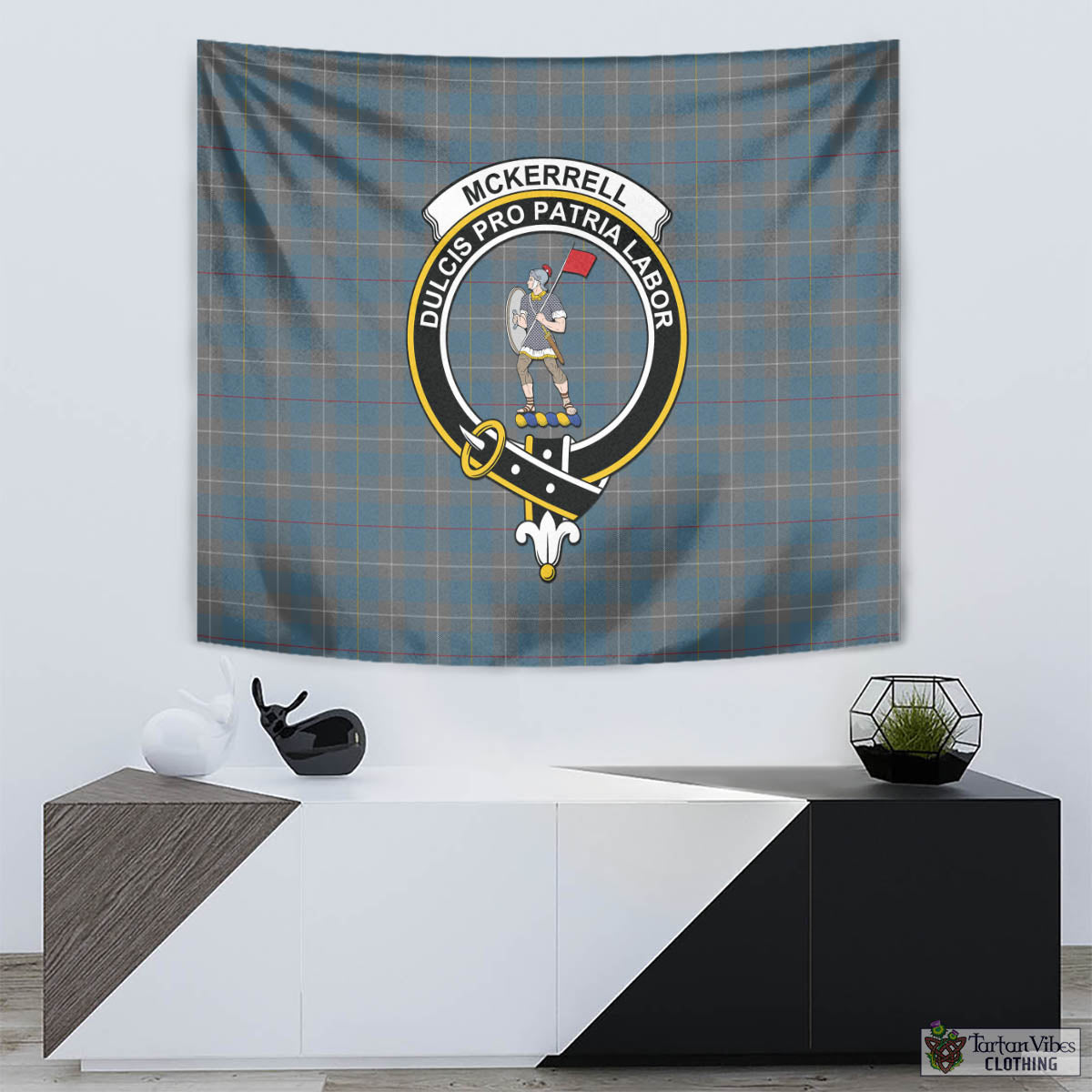 Tartan Vibes Clothing McKerrell of Hillhouse Dress Tartan Tapestry Wall Hanging and Home Decor for Room with Family Crest