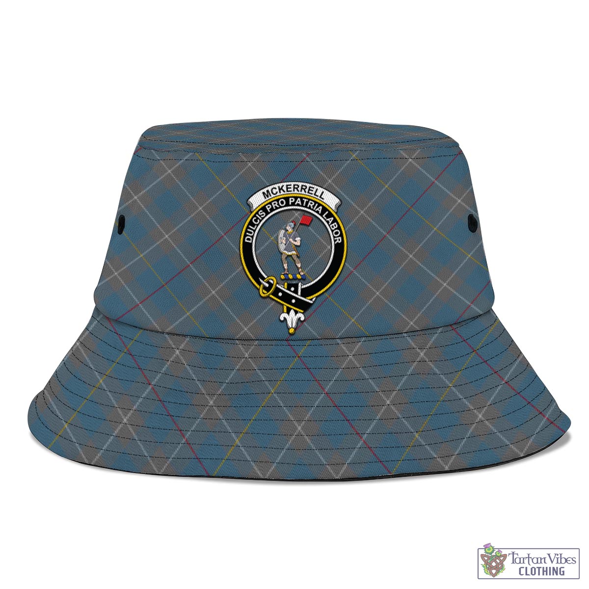 Tartan Vibes Clothing McKerrell of Hillhouse Dress Tartan Bucket Hat with Family Crest