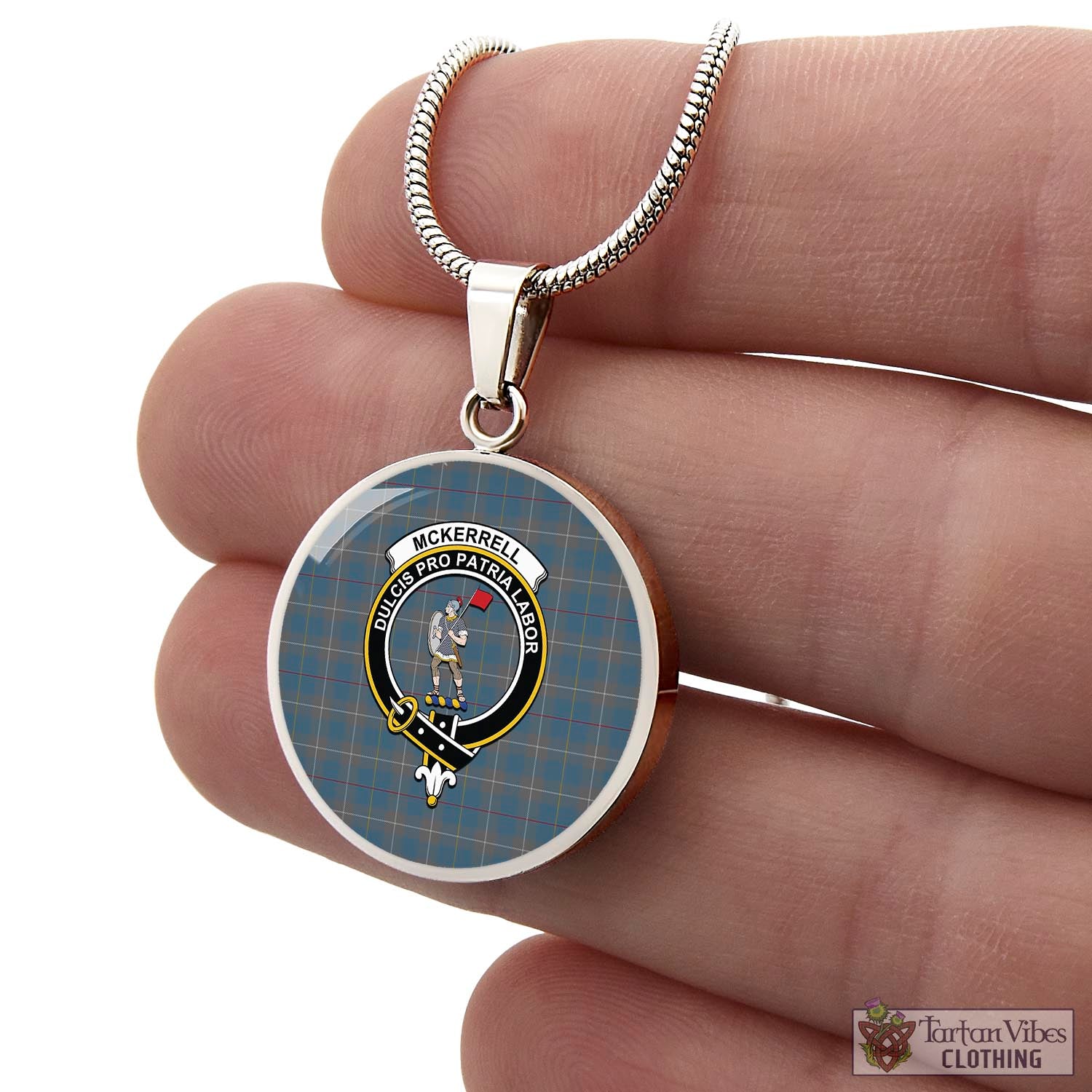 Tartan Vibes Clothing McKerrell of Hillhouse Dress Tartan Circle Necklace with Family Crest