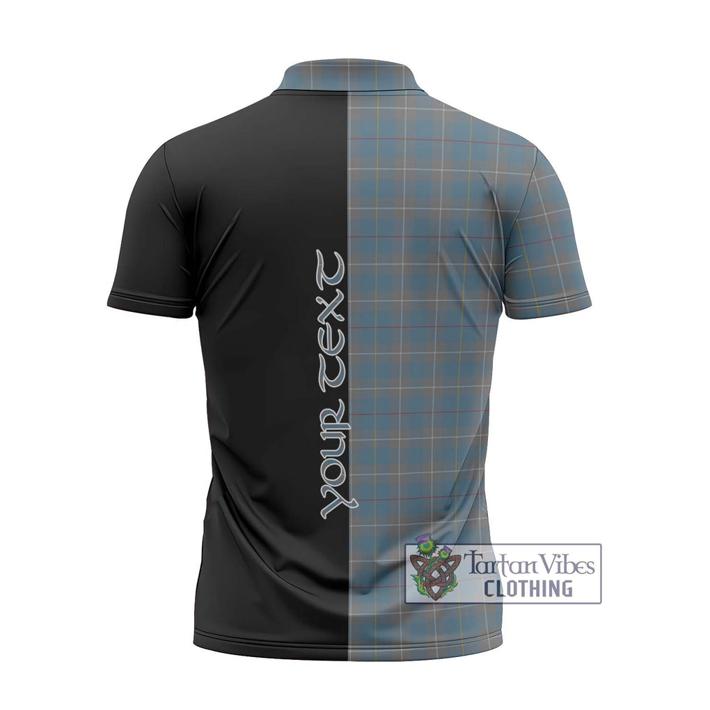 McKerrell of Hillhouse Dress Tartan Zipper Polo Shirt with Family Crest and Half Of Me Style - Tartanvibesclothing Shop