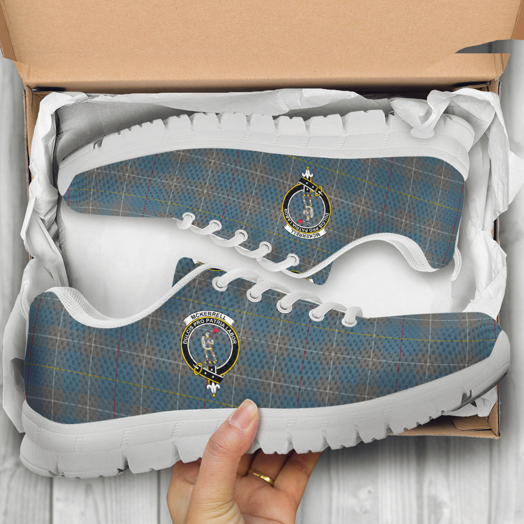 McKerrell of Hillhouse Dress Tartan Sneakers with Family Crest - Tartan Vibes Clothing