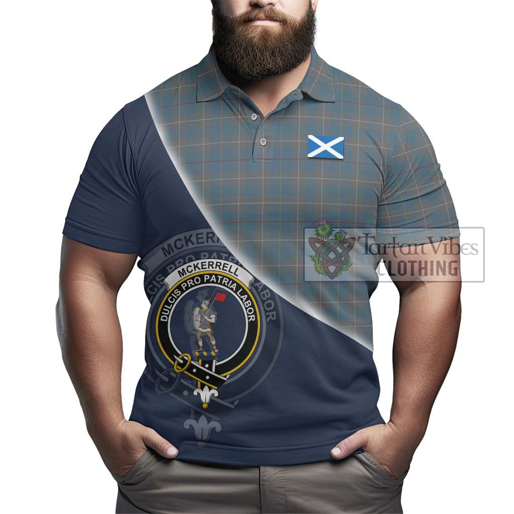 McKerrell of Hillhouse Dress Tartan Polo Shirt with Personalised National Flag and Family Crest Half Style - Tartanvibesclothing Shop