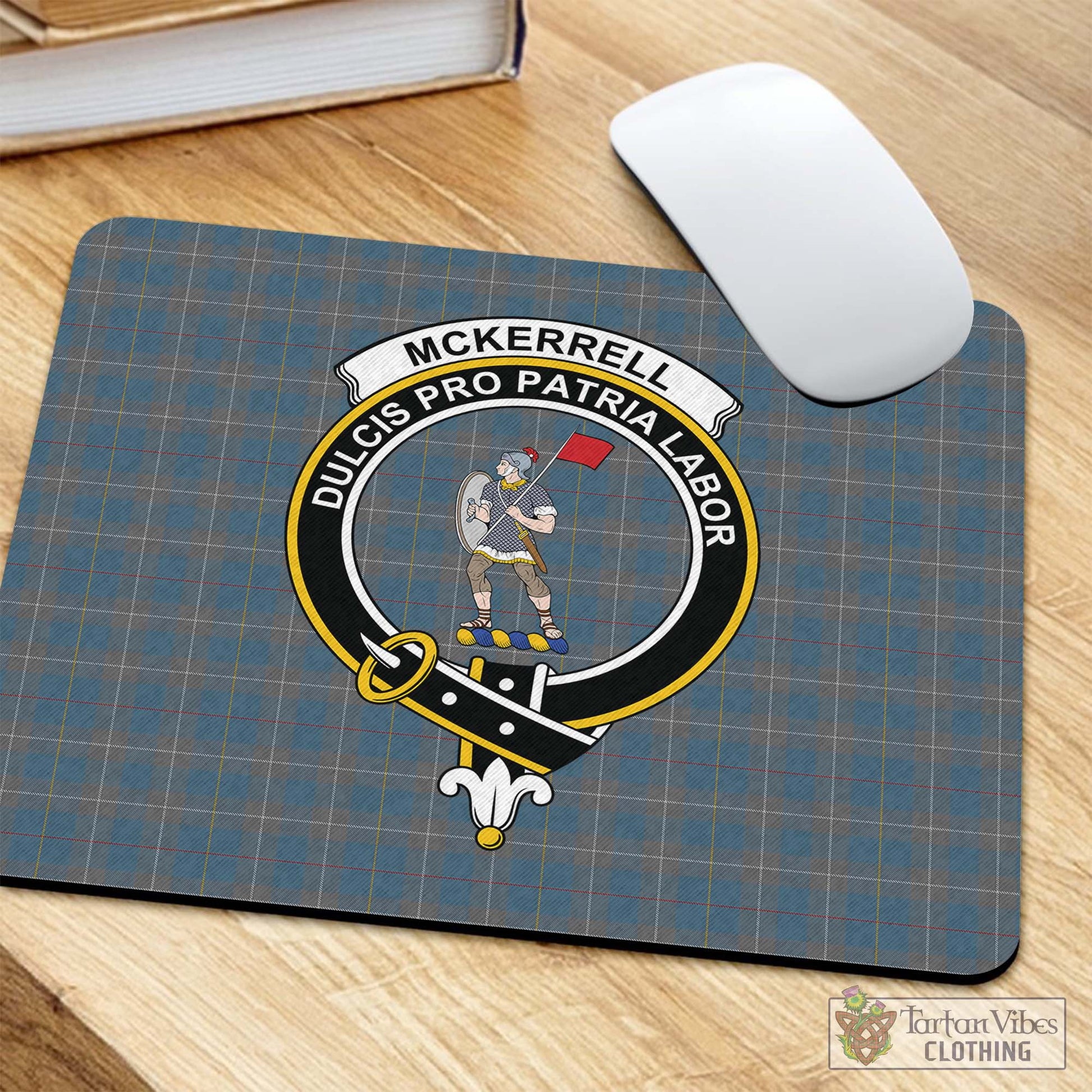 Tartan Vibes Clothing McKerrell of Hillhouse Dress Tartan Mouse Pad with Family Crest