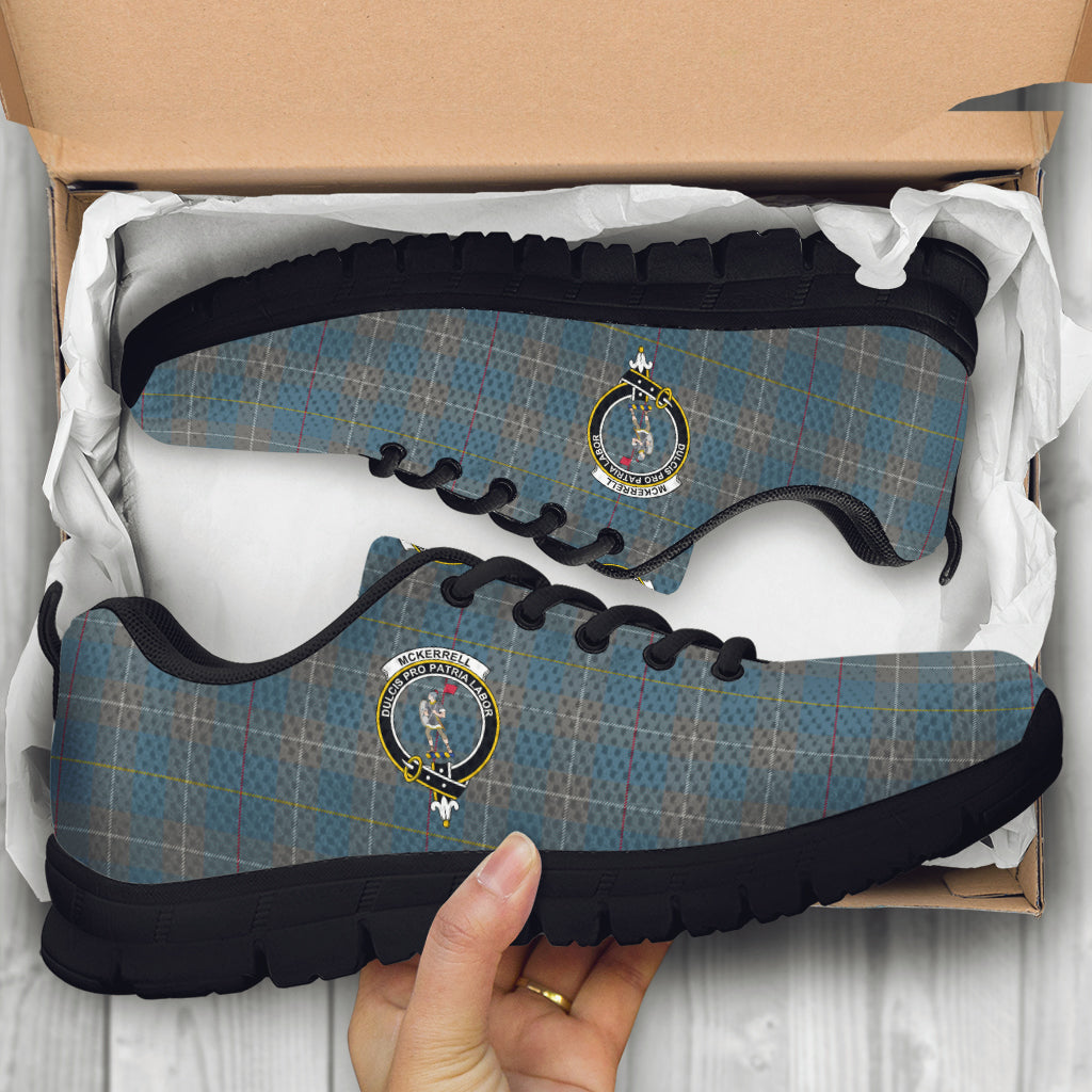 McKerrell of Hillhouse Dress Tartan Sneakers with Family Crest - Tartan Vibes Clothing