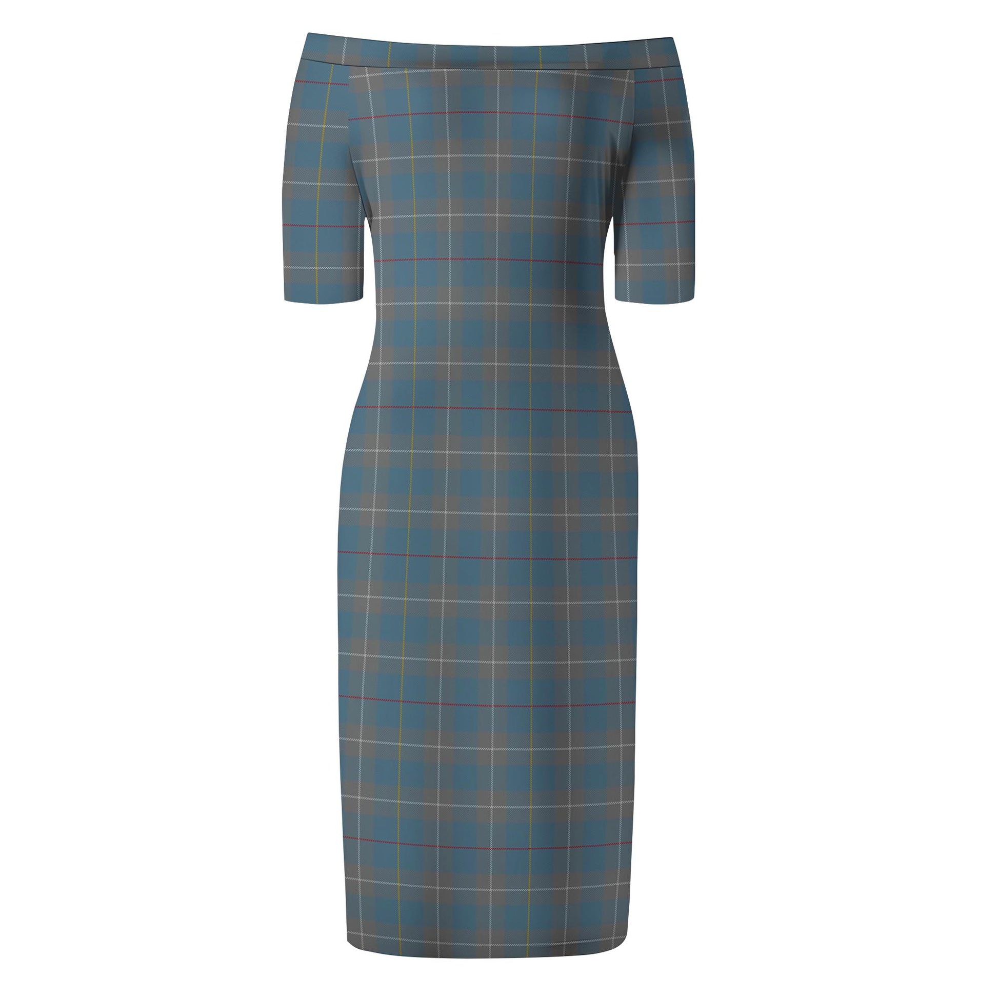 McKerrell of Hillhouse Dress Tartan Off Shoulder Lady Dress - Tartanvibesclothing