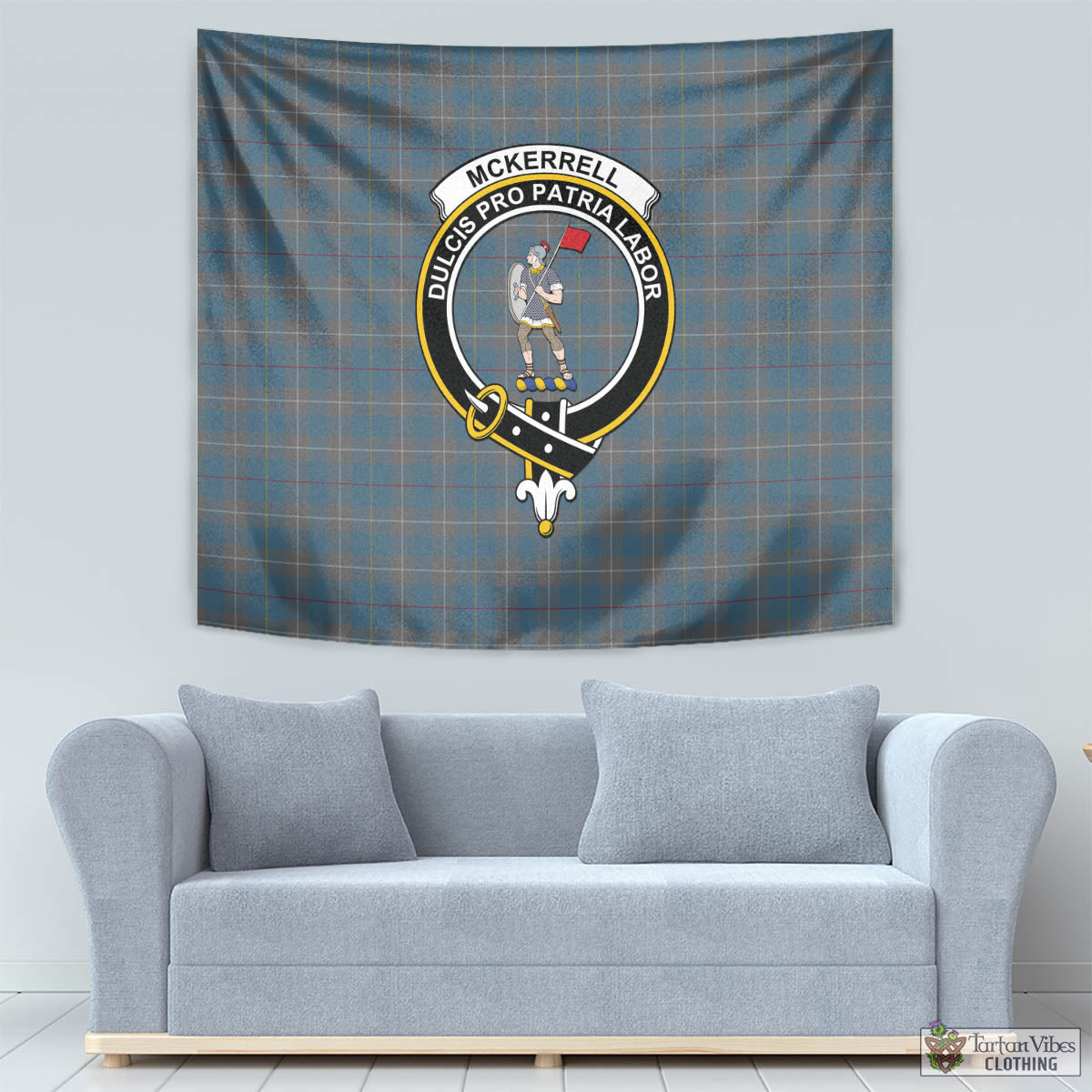 Tartan Vibes Clothing McKerrell of Hillhouse Dress Tartan Tapestry Wall Hanging and Home Decor for Room with Family Crest