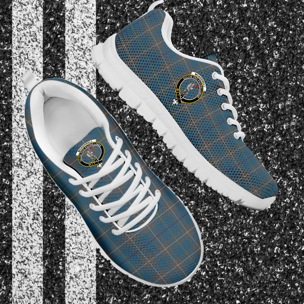 McKerrell of Hillhouse Dress Tartan Sneakers with Family Crest - Tartan Vibes Clothing