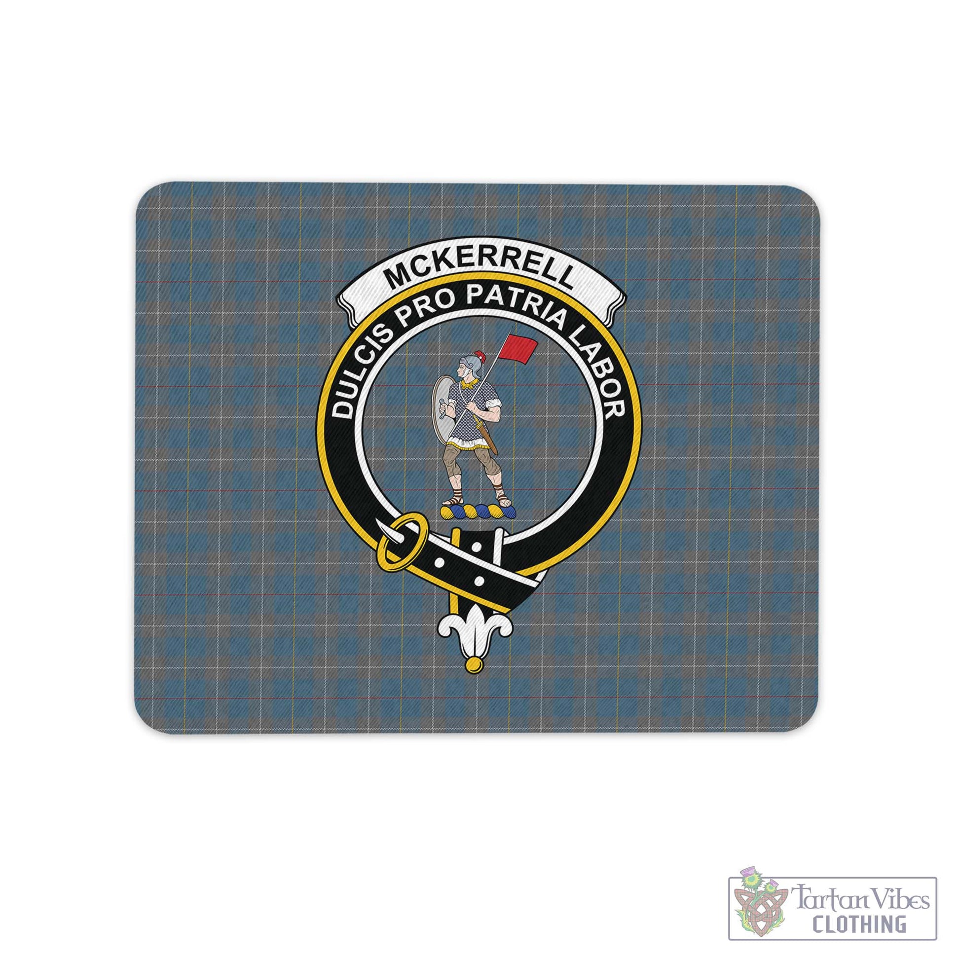 Tartan Vibes Clothing McKerrell of Hillhouse Dress Tartan Mouse Pad with Family Crest