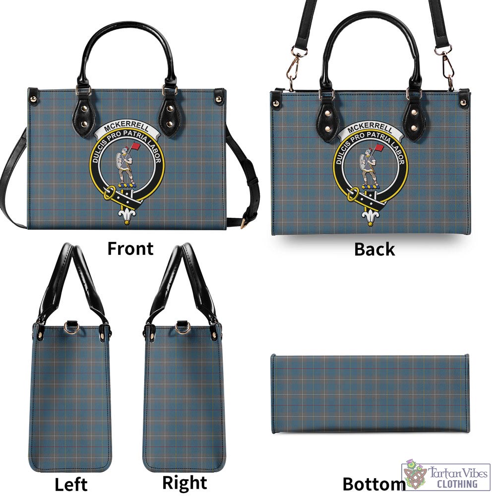 Tartan Vibes Clothing McKerrell of Hillhouse Dress Tartan Luxury Leather Handbags with Family Crest