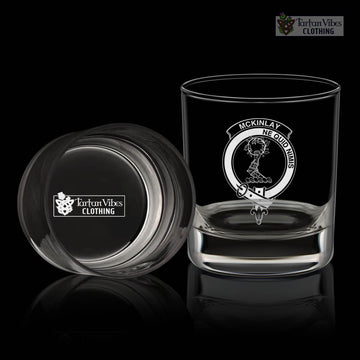 McKinlay Clan Crest Engraved Whiskey Glass One Size Engraved Glass - 2D-tartanvibesclothing