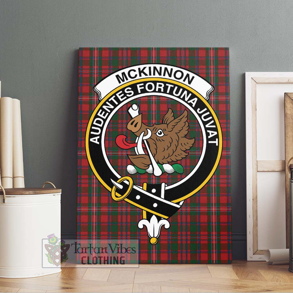 McKinnon Tartan Canvas Print Wall Art with Family Crest Without Frame - Tartan Vibes Clothing