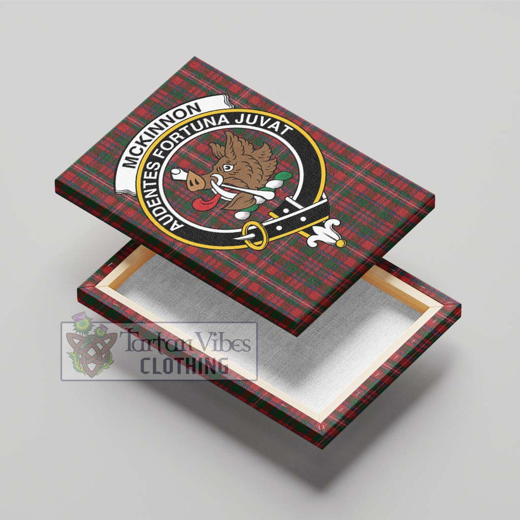 McKinnon Tartan Canvas Print Wall Art with Family Crest - Tartan Vibes Clothing