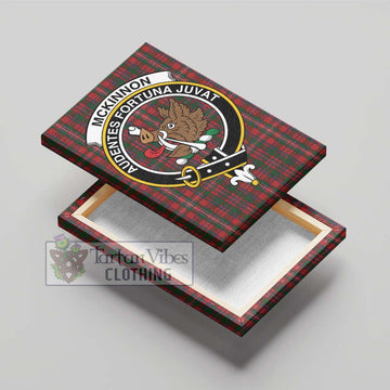 McKinnon Tartan Canvas Print Wall Art with Family Crest