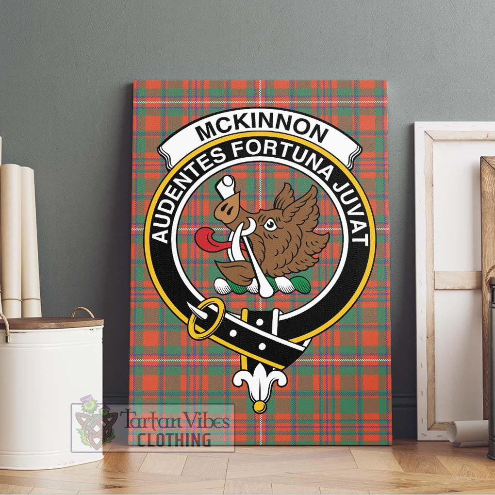 McKinnon Ancient Tartan Canvas Print Wall Art with Family Crest Without Frame - Tartan Vibes Clothing