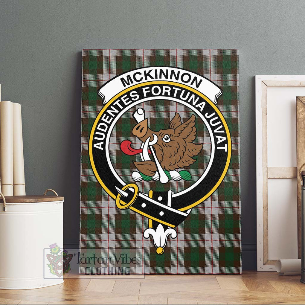 McKinnon Dress Tartan Canvas Print Wall Art with Family Crest Without Frame - Tartan Vibes Clothing