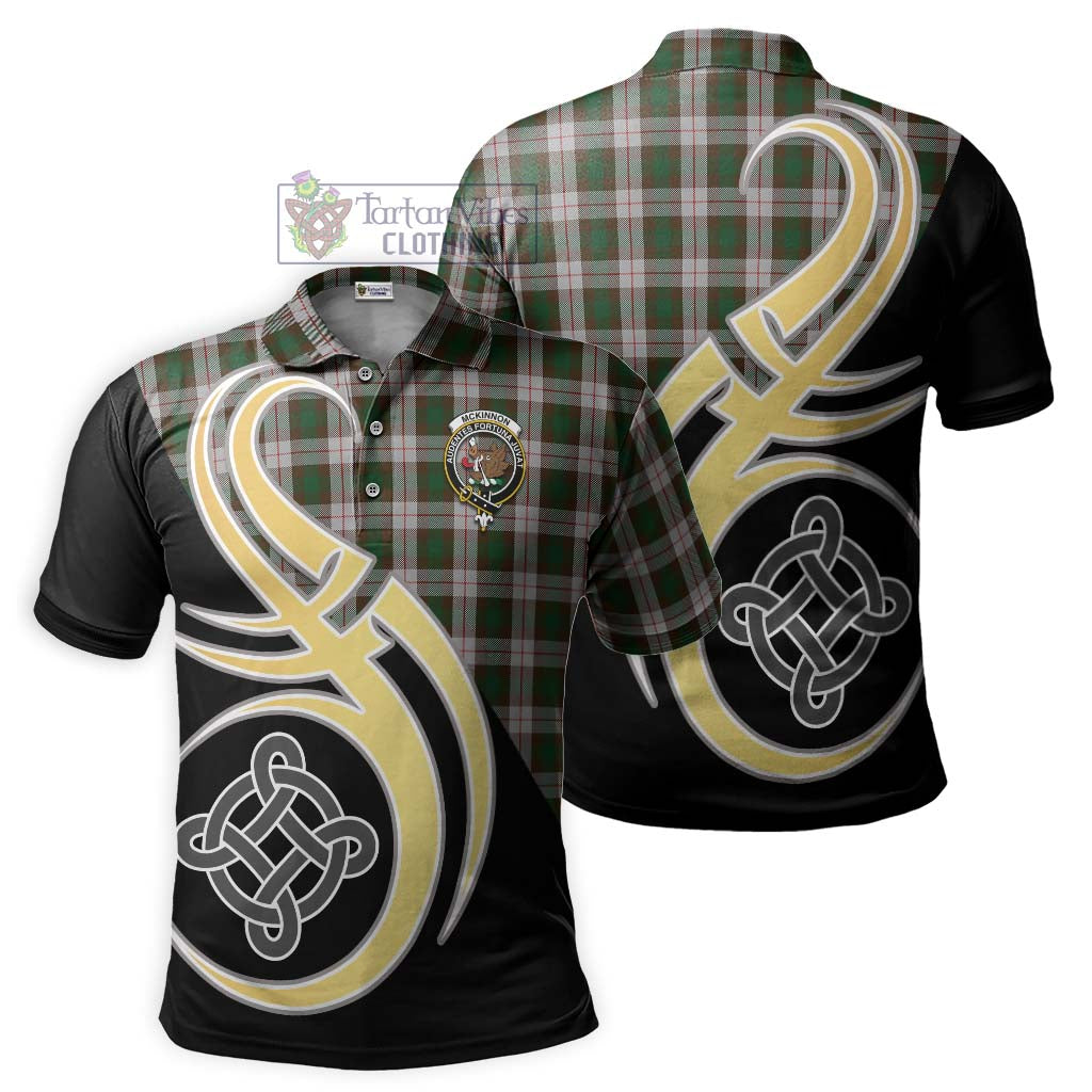 Tartan Vibes Clothing McKinnon Dress Tartan Polo Shirt with Family Crest and Celtic Symbol Style